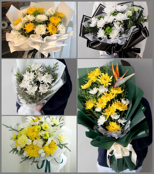 云南昭通鲁甸县火德红乡白事花束代送